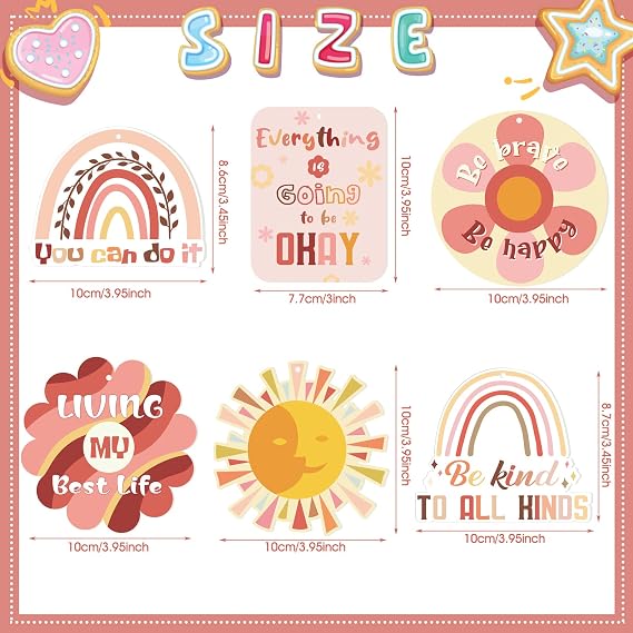 12 Pcs Boho Car Air Fresheners Hanging Mirror Accessories, Fresh