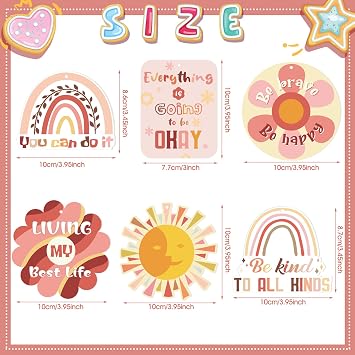 12 Pcs Boho Car Air Fresheners Hanging Mirror Accessories, Fresh