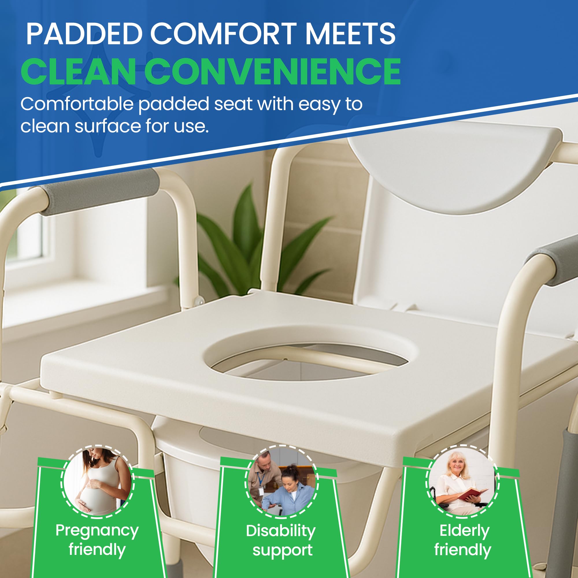 Healthline Trading Heavy Duty Drop Arm Bariatric Commode by Healthline Trading