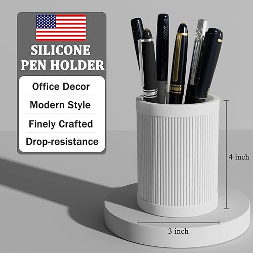 Miniatura 2 de Soporte estético para bolígrafo para escritorio, moderno soporte de silicona para lápices, elegante decoración de escritorio de oficina, hecho de