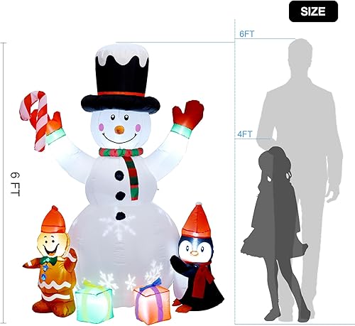 Miniatura 4 de Decoraciones inflables de Papá Noel de Navidad para patio al aire libre luces LED integradas de 6 pies de altura decoraciones de Navidad para