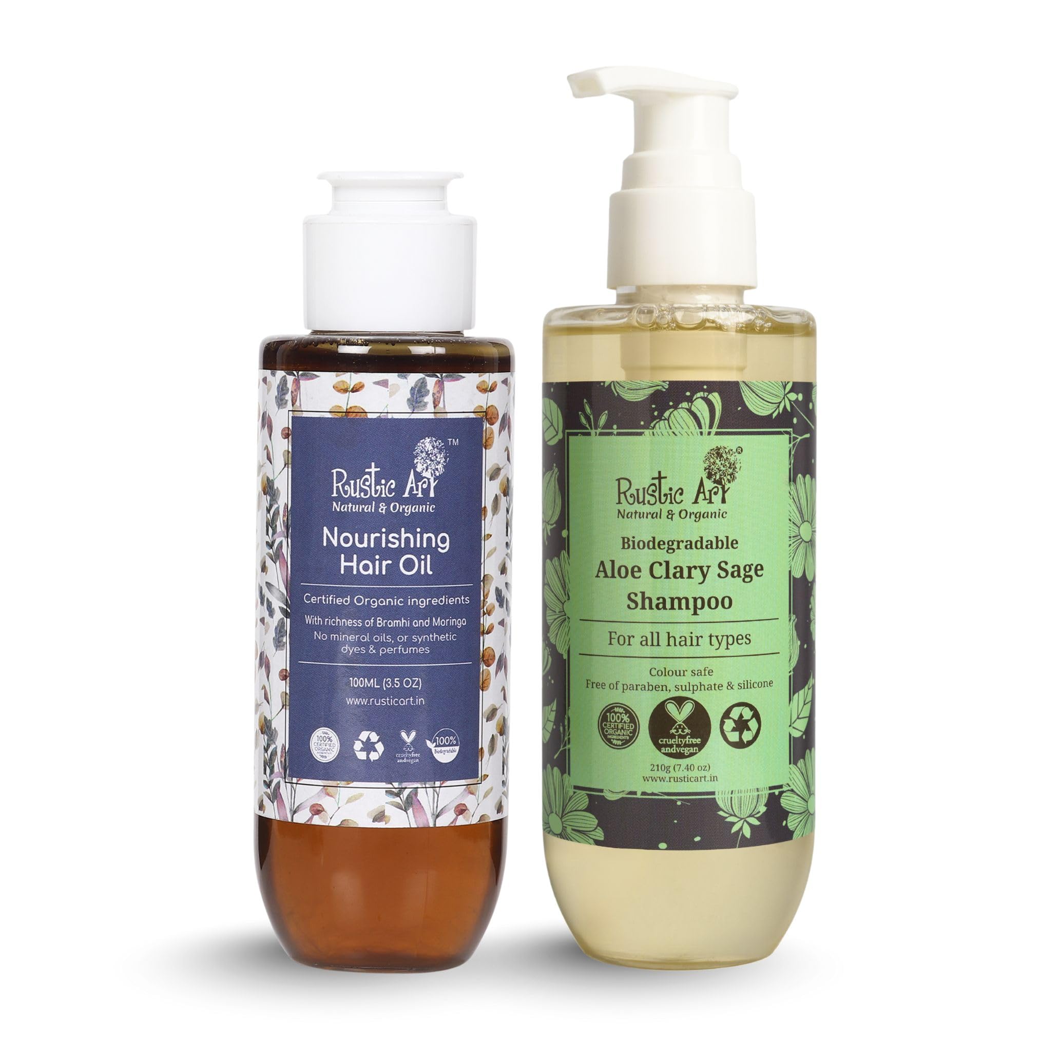 Organic Rosemary Nourishing Hair Oil | Promotes Hair Growth, Reduces Hair Fall | Castor Oil, Brahmi Blend | 100ml