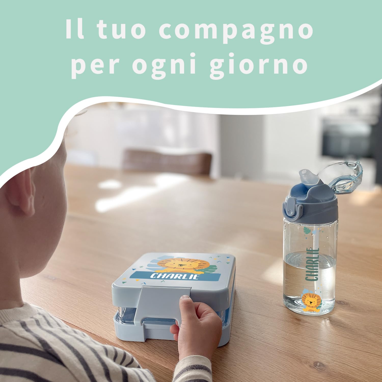 Stellasticker - Porta Pranzo Personalizzabile con tema a scelta. Ideale a scuola, in gita e in vacanza. Lavabile in lavastoviglie. Dimensioni: 18x15x5. Colore: (Lavanda)