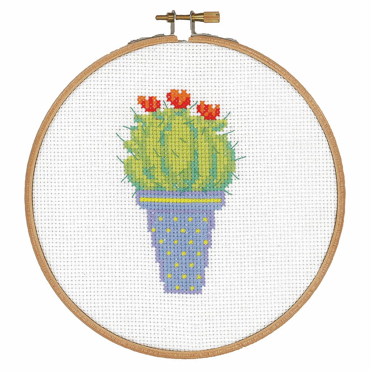 Vervaco Counted cross stitch kit with ring Cactus II, DIY