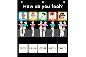 Emotions and Feelings Pocket Chart for Kids with 31 Cards
