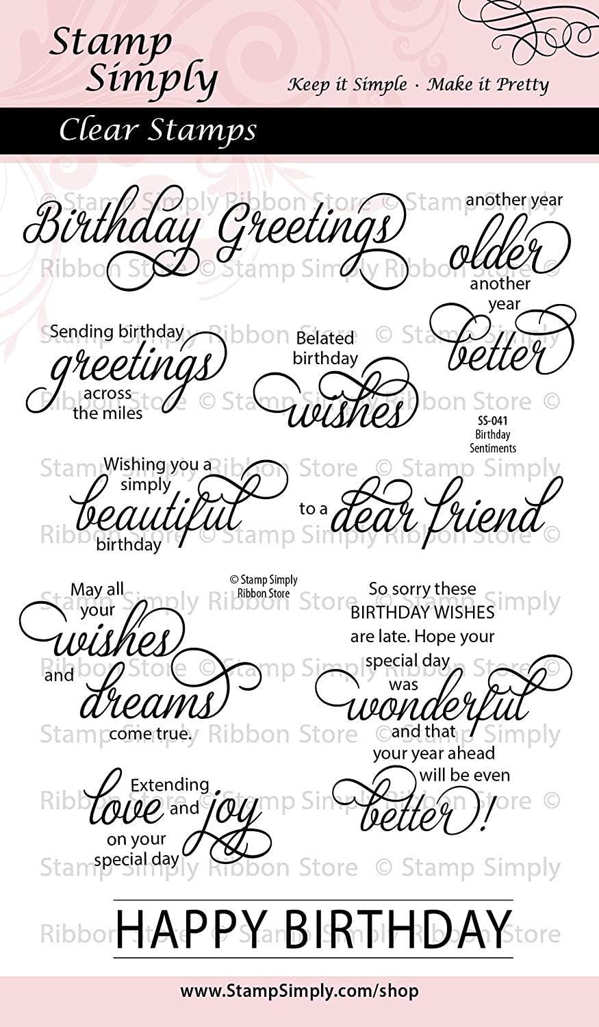 Happy Birthday Sentiments Christian Religious 4x6 Inch Sheet