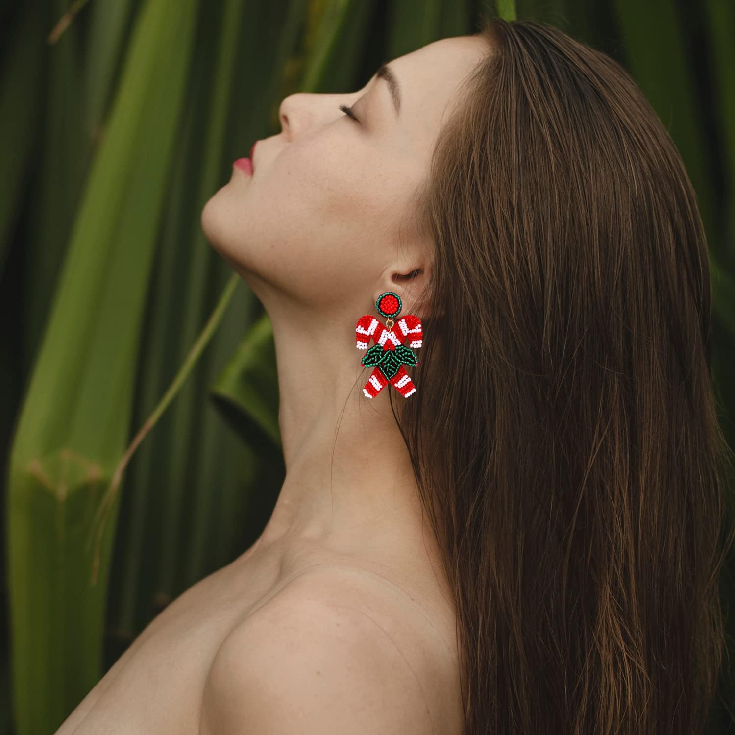 Christmas Earrings for Women Christmas Bead Dangle Earrings Bohemia Handmade Colorful Seed Beaded Drop Earrings Christmas Gifts for Women - Image 3