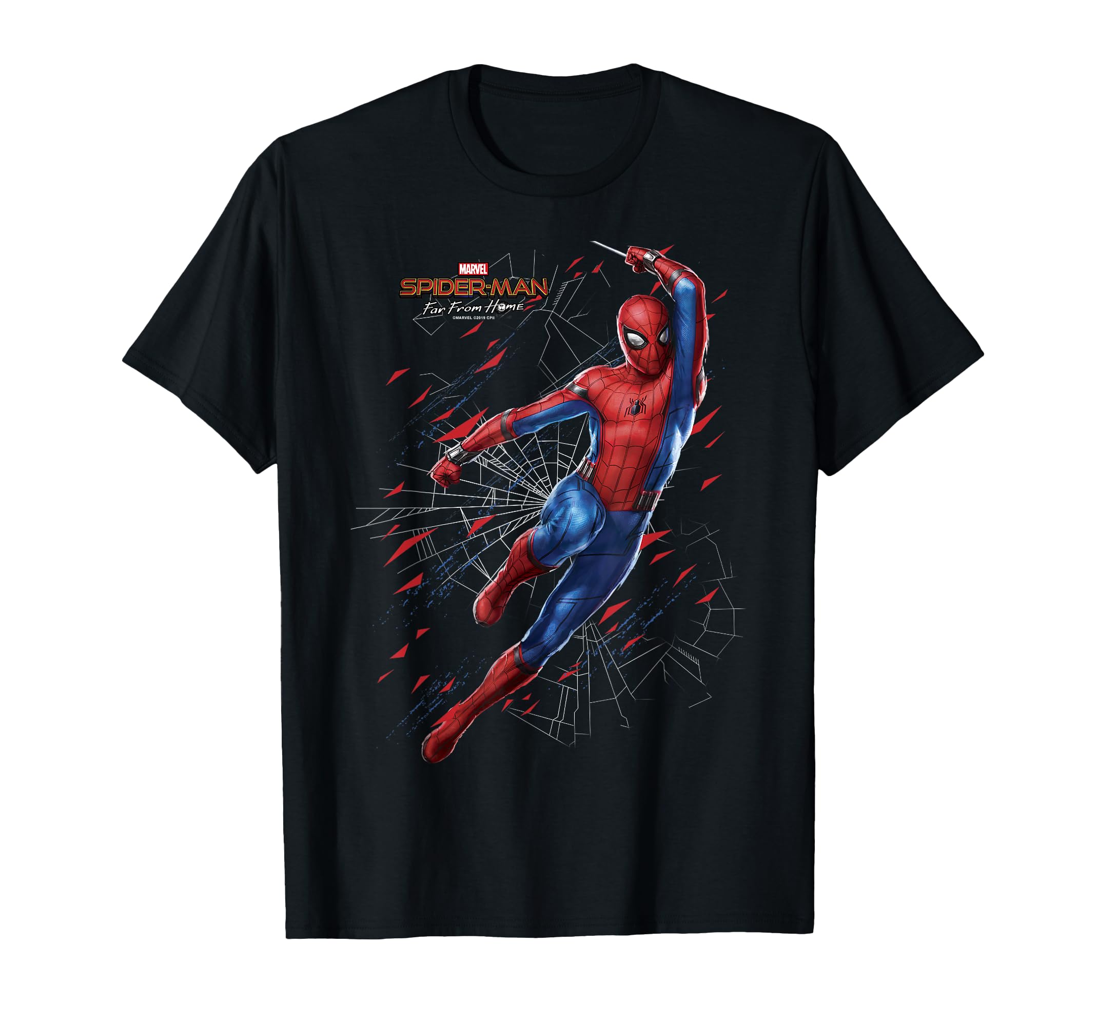 Spider-Man Far from Home Web Swing Shatter Portrait T-Shirt