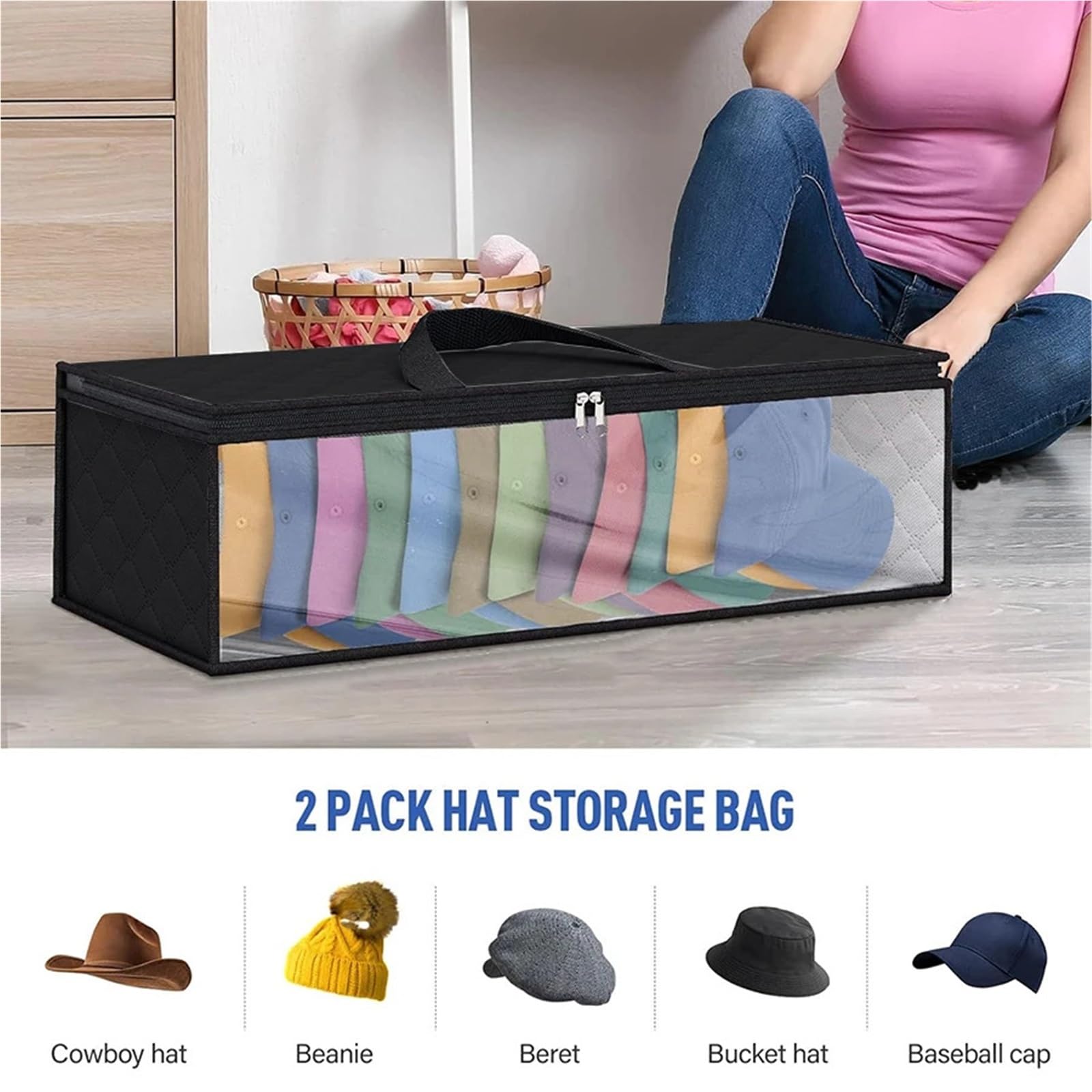 1 unidad de almacenamiento sombreros for organizador gorras béisbol, capacidad grande for hasta 20, ancho, soporte for armario Para el armario(DARK GRAY)