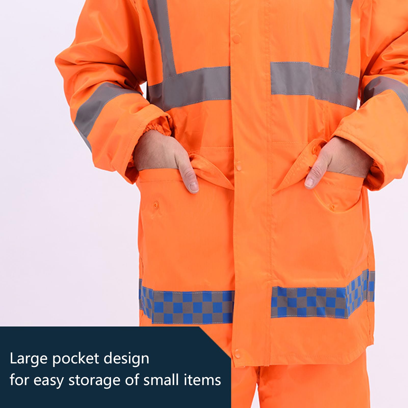 Tute Antipioggia Impermeabili Sicurezza Riflettente All'aperto Divisa Pantaloni Giacca Antipioggia Traspirante Set per Dovere, Ciclismo, Campeggio