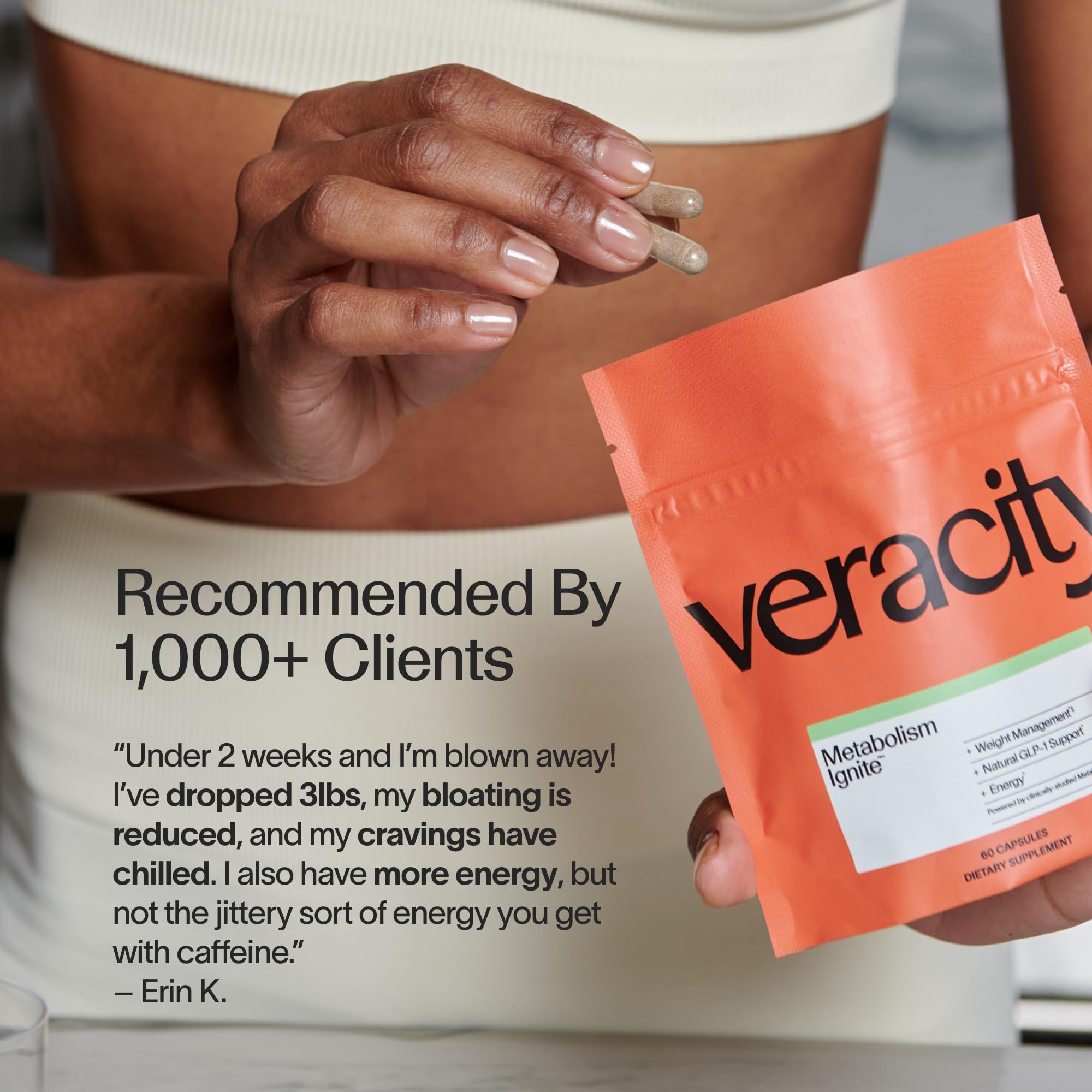 Veracity Metabolism Ignite - Metabolic Support Supplement for Healthy Satiety & Appetite Management - Plant-Based Polyphenol Formula - Non-GMO, Vegan - 60 Capsules (30 Servings) — Amazon image 7