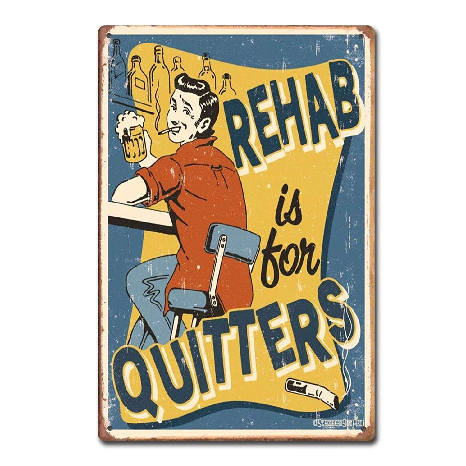 Unoopler Vintage Blechschild – Klapperschlange Warnung, 20x30 Cm, Für Drinnen & Draußen