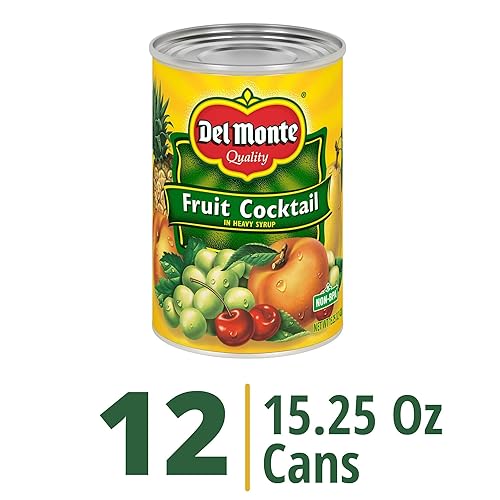 Miniatura 2 de DEL MONTE Cóctel de frutas en jarabe pesado, fruta enlatada, paquete de 12, lata de 15.25 onzas