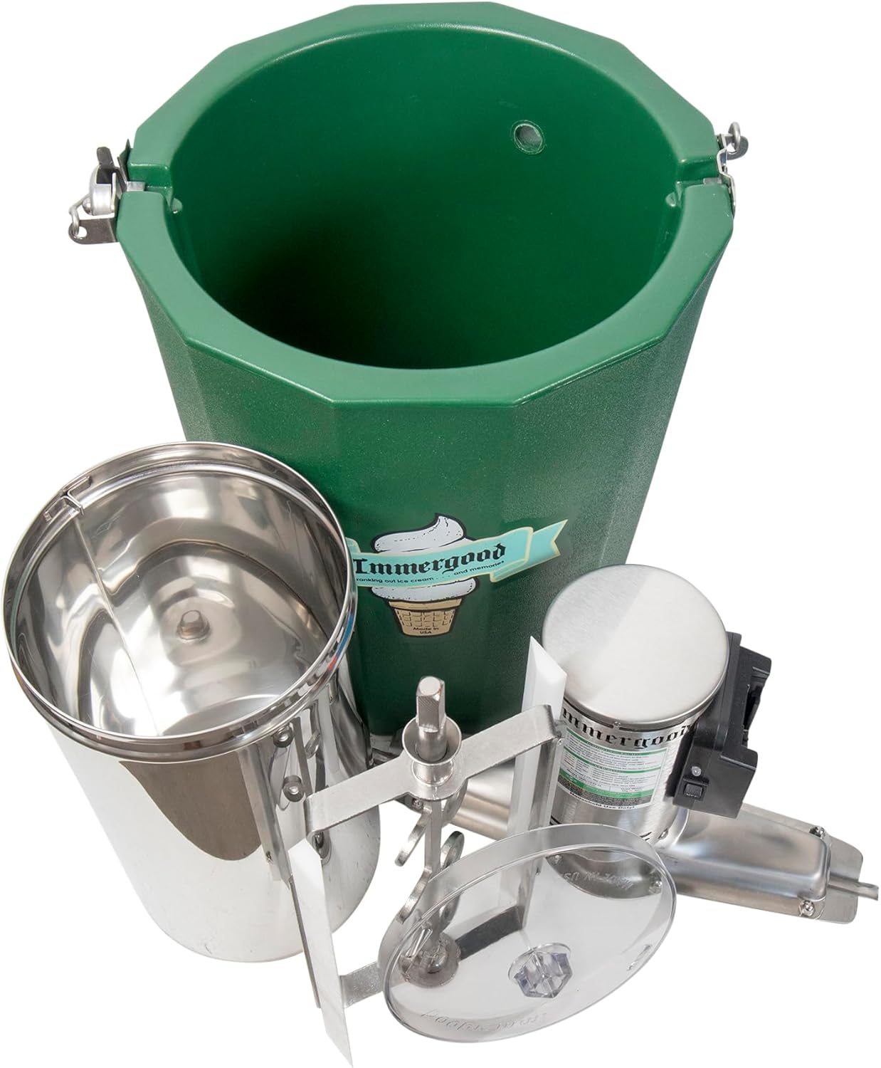 8 qt - Electric Ice Cream Maker - Stainless Steel - 110 volt