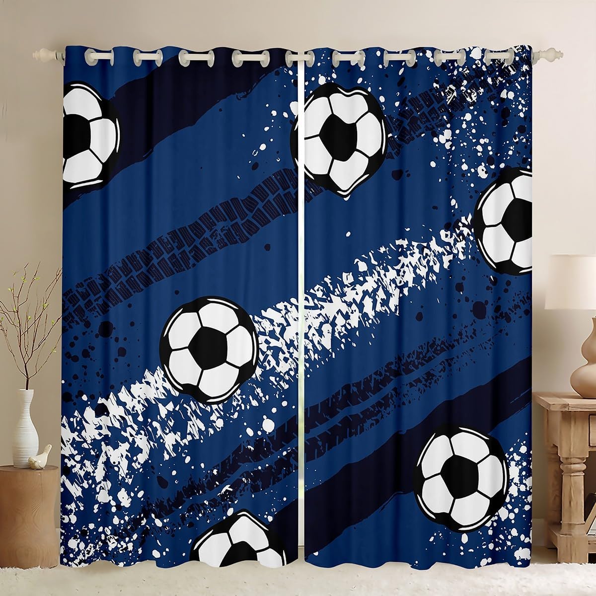 Feelyou Kids Dirt Bike Darkening Drapes Racing Motocross Blackout Curtains Boys Girls Motorcycle Window Curtains Motorbike Teens Window Treatments Bedroom Decor (2 Panels, 52 x 63 Inch)
