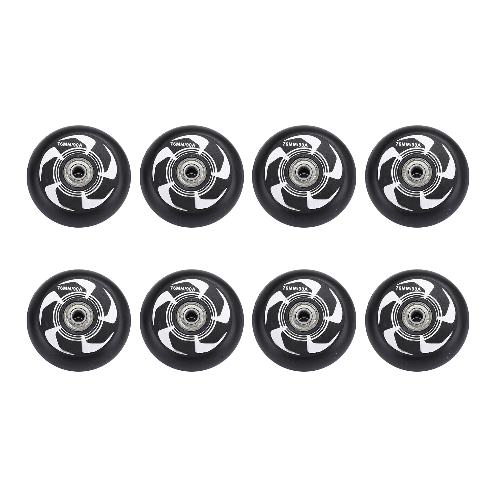 Lot de 8 Roues de Patin à Roues alignées 72 mm, 76 mm, 80 mm résistantes à l'usure 90 A avec roulements ABEC-9 Accessoires de Rechange Roues d'entraînement intérieures ou extérieures