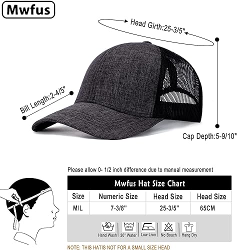 Miniatura 4 de Mwfus Gorra de camionero en blanco, gorras de béisbol a presión, gorras de malla ajustables para hombres y mujeres
