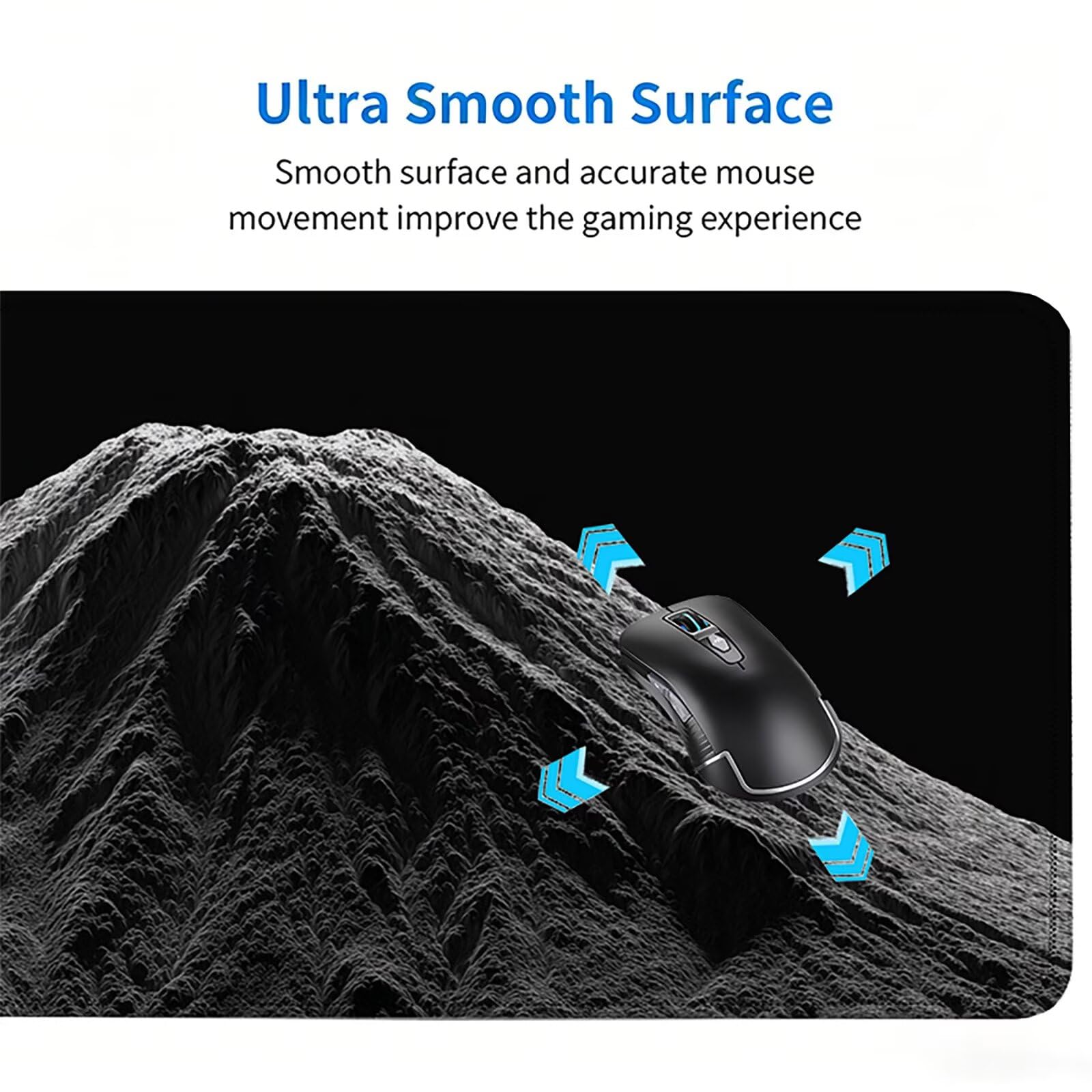Tappetino Mouse Gaming, 1200x600mm Tappetino Mouse XXL nero 0c0-283 | Mouse Pad Grande, Ottimizzato per i Sensori da Gioco, Migliora Precisione e Velocità, per Mac e PC, Montagna