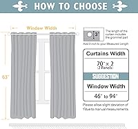 Vista 73 de ChrisDowa - Cortinas blackout con ojales para habitación y sala, juego de 2 paneles de cortinas con aislamiento térmico, gris oscuro, 42 x 63