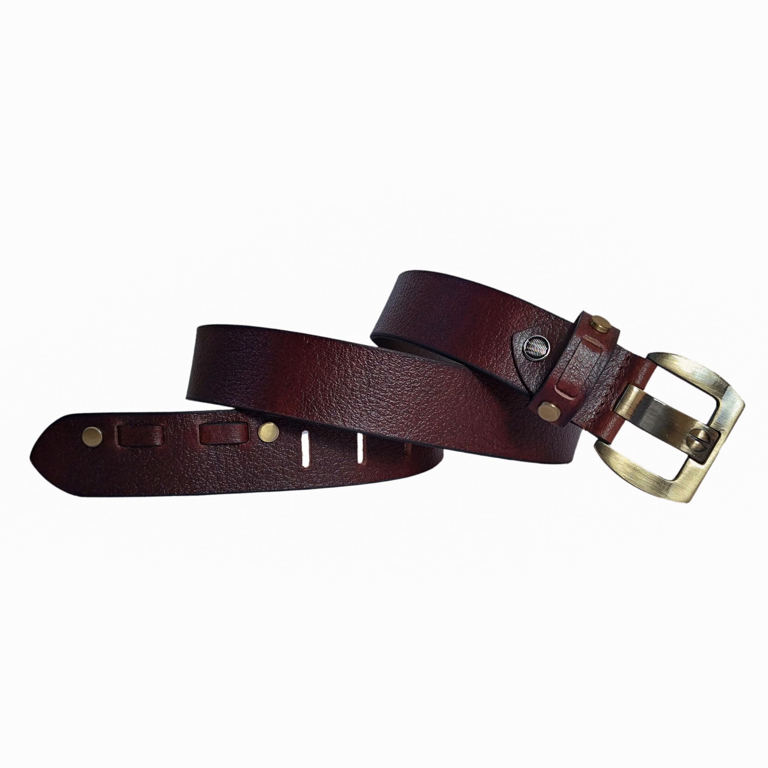 Men's Genuine Leather Belt Branded, Jeans Leather Belt for Men, Brown Casual/Formal Premium Lether Belt-image-15