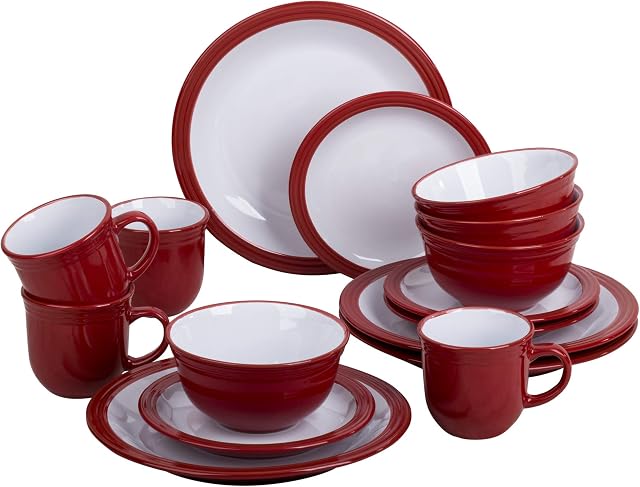 Waterside - 16 Piece Red Camden Dinner Set