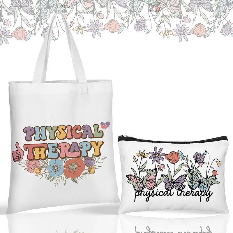 Shinylin Conjunto com 2 Bolsas de Lona Branca com Estampa Floral Retrô