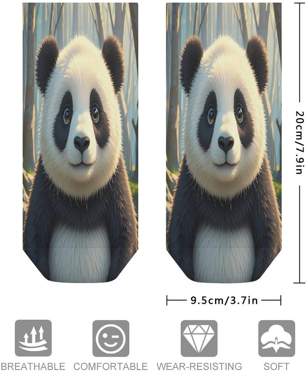 Anime Panda Ankle Sock-Low Cut Breathable,Basketball Socks for Men Women,Tube Socks for Work Sports