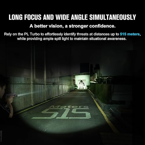 Miniatura 3 de OLIGHT PL Turbo Weaponlight, 800 lúmenes, 1,689.6 ft de largo alcance, linterna táctica de largo alcance, 66,300 luz montada en riel de alta candela
