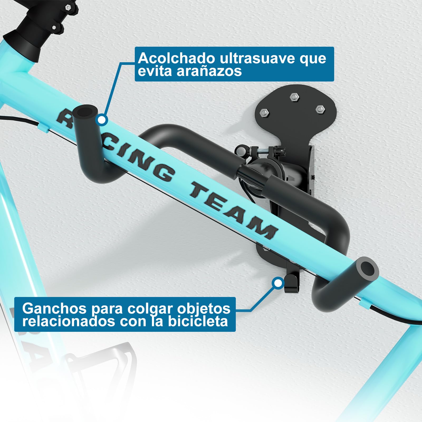Urban Deco Soporte Bicicletas Pared Plegable Ajustable 30Kg 2 Unidades Colgador para Garaje Hogar
