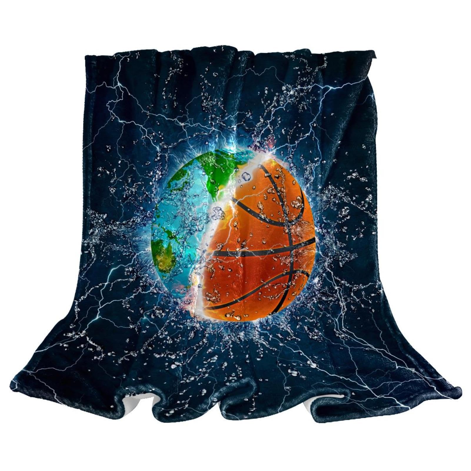 Couverture polaire basket-ball sur l'eau plaid chaud doux pour lit 150x130