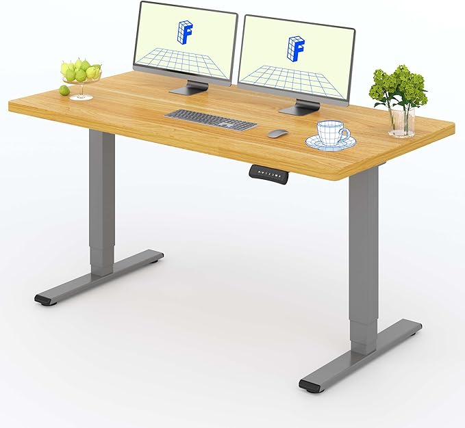 FLEXISPOT Höhenverstellbarer Schreibtisch 160 × 80 (Ahorn/Weiß)