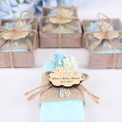 Miniatura 8 de HTF Paquete de 10 Decoraciones para Baby Shower, Regalos de Baby Shower, Mini Jabón Vegano Perfumado Hecho a Mano Personalizado, Recuerdos de Fiesta