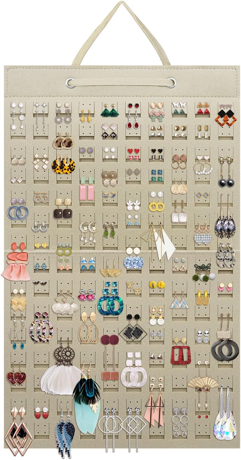 Earring Holder Organizer, Hanging Earrings Storage Display Holds Up to 300 Pairs for Women Girls-Black 1 Pack