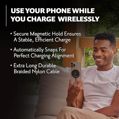 Miniatura 3 de Courant MAG:1 Classics Magnetic Charger for MagSafe iPhones - Italian Leather - Up to 15W Fast Charging for iPhone 16, 15, 14, 13 and 12 Models Negro