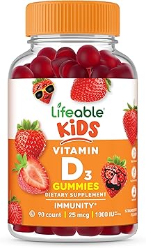 Lifeable Kids Vitamin D Gummies | Vitamin D3 1000iu | Great Tasting Vitamin D3 Gummies | D3 Vitamin for Strong Healthy Bones and Immune Support | Vitamin D for Kids, Boys, Girls | 90 Gummies Lifeable Kids Vitamin D Gummies | Vitamin D3 1000iu | Great Tasting Vitamin D3 Gummies | D3 Vitamin for Strong Healthy Bones and Immune Support | Vitamin D for Kids, Boys, Girls | 90 Gummies