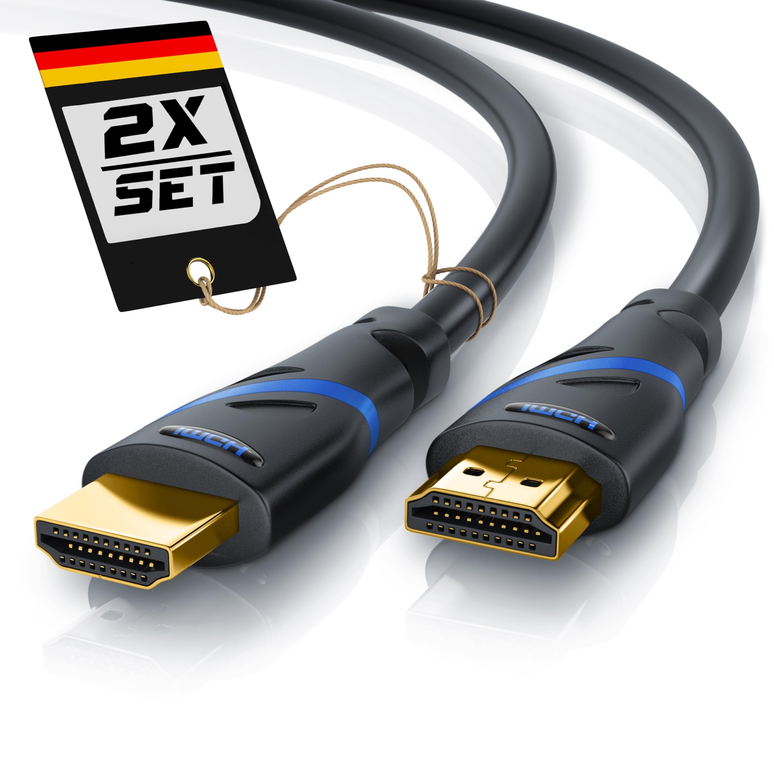 CSL - 7,5m 2er-Pack 4K HDMI Kabel 2.0b - zertifiziertes Kabel 4k@60Hz - UHD - High Speed Ethernet 18Gbps HDMI 2.0 4k, HDR 10+ eARC 3D VRR HDCP 2.2&2.3 Gaming TV PS5 Xbox