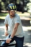 ABUS Kask miejski Hyban 2.0 ACE – kask rowerowy z wizjerem, światłem i twardą obudową ABS, dla kobiet i mężczyzn
