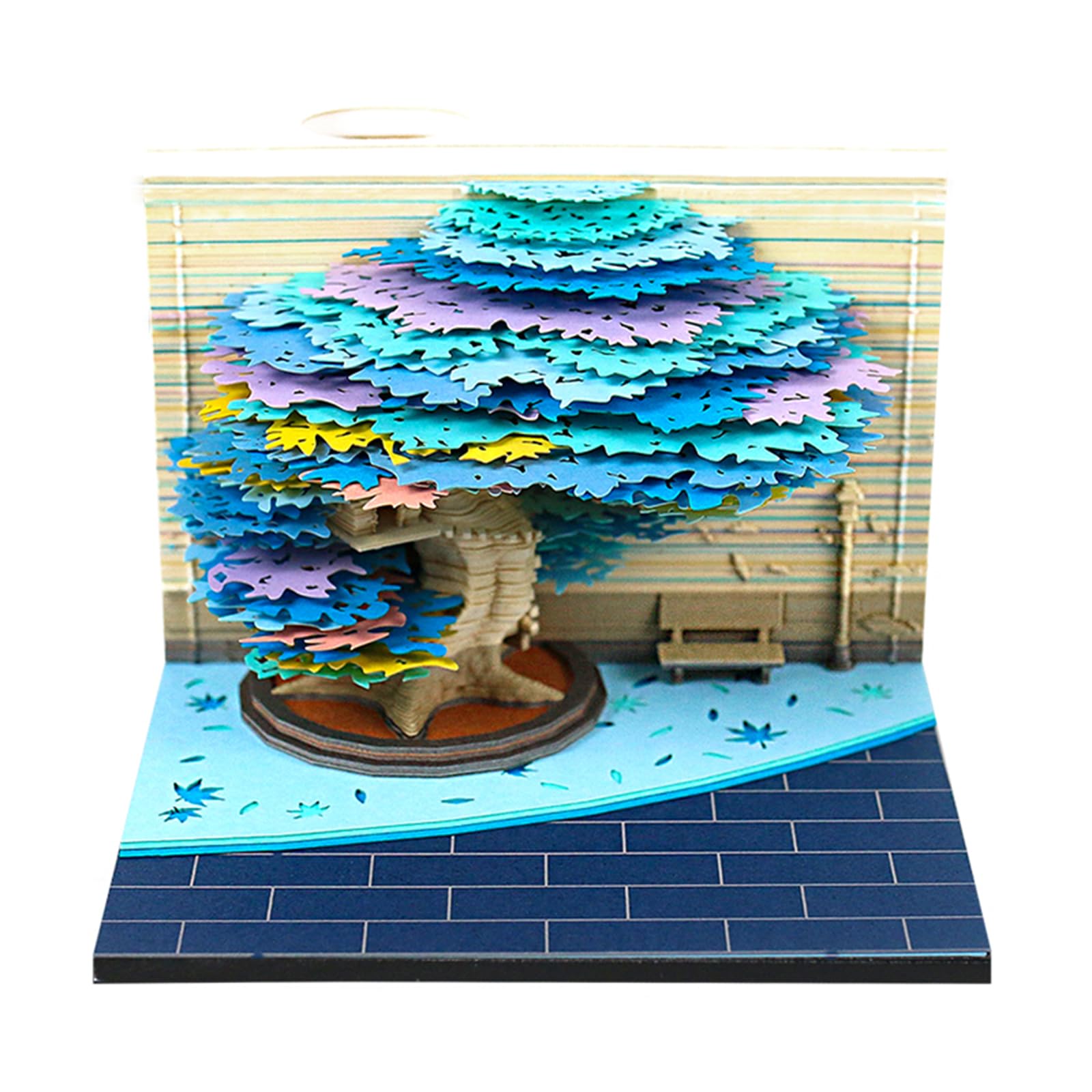 2025 Desk Calendar - Time Piece Calendar - 3D Calendar Paper Carving Art Memo Pad Notepad Gift for Christmas Housewarming Desktop Decoration (With Calendar,Without Light)