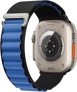 سوار الباين لوب نايلون متوافق مع ساعة ابل 38 40 41 ملم للرجال والنساء من دلع موبايلك، أساور رياضية متينة بحلقة خطاف التيتانيوم على شكل حرف C لسلسلة اي ووتش SE2 SE 9 8 7 6 5 4 3 2 1