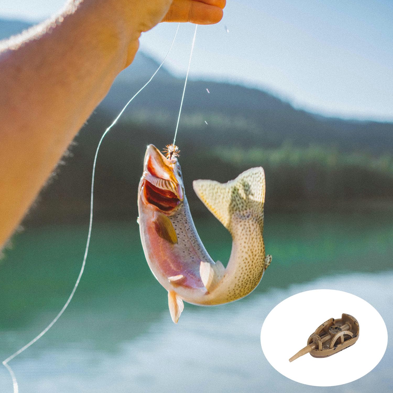 Alimentador de Pesca, Cesta de alimentación de Pesca, Accesorios de alimentación, alimentador de métodos, Adecuado para Pesca, 20g, 30g, 40g, 50g, 60g (Paquete de 6)
