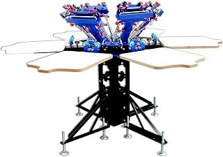 INTSUPERMAI 6 Color 6 Station Screen Printing Press Printer DIY T-Shirt Machine Micro-Registration Equipment Double Rotary