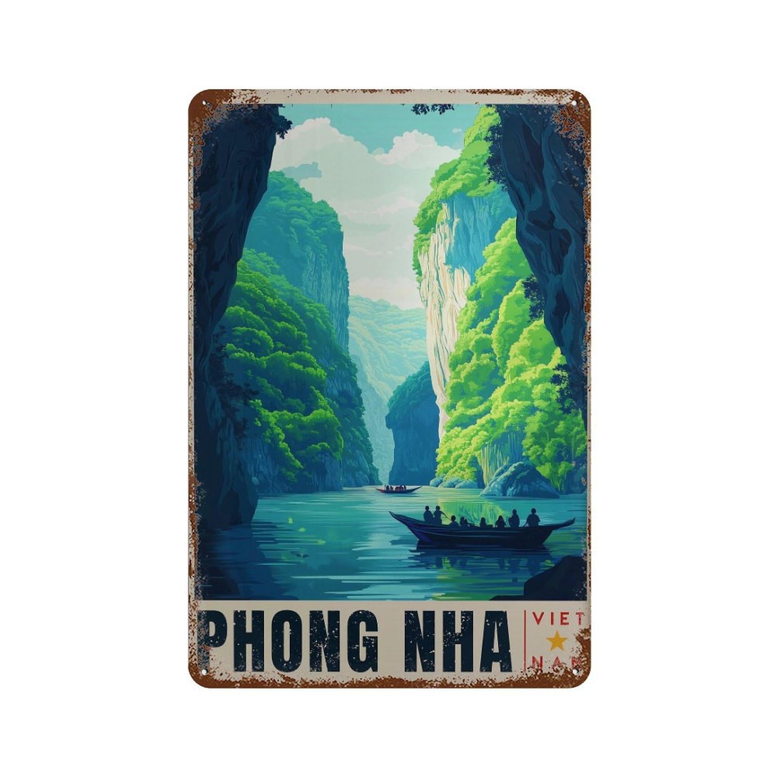 xiaoxiaoshen Phong Nha Vietnam Travel National Park Wall Decor Art Metal Tin Poster Modern Home Decor Art Home Bar Shop Decorations Vintage Sign 30x20cm