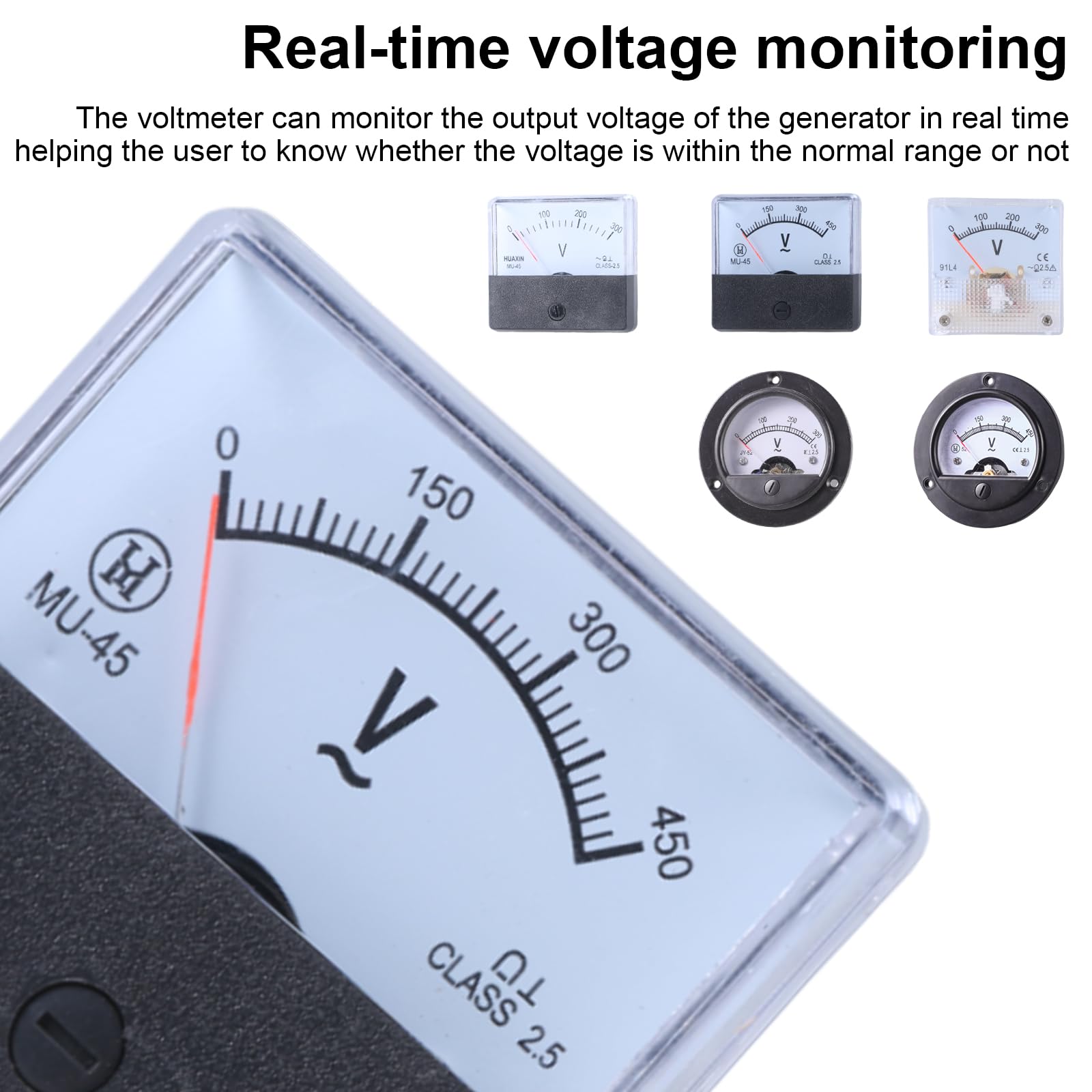 AC 0 – 300 Volt AC0 – 450 V, voltmetro analogico, pannello quadrato/rotondo, indicatore di tensione di tendenza, misurazione della potenza
