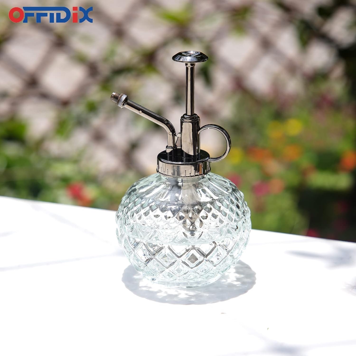 OFFIDIX Glass Plant Mister,Small Plant Spray Bottle with Plastic Top Pump for houst Plant