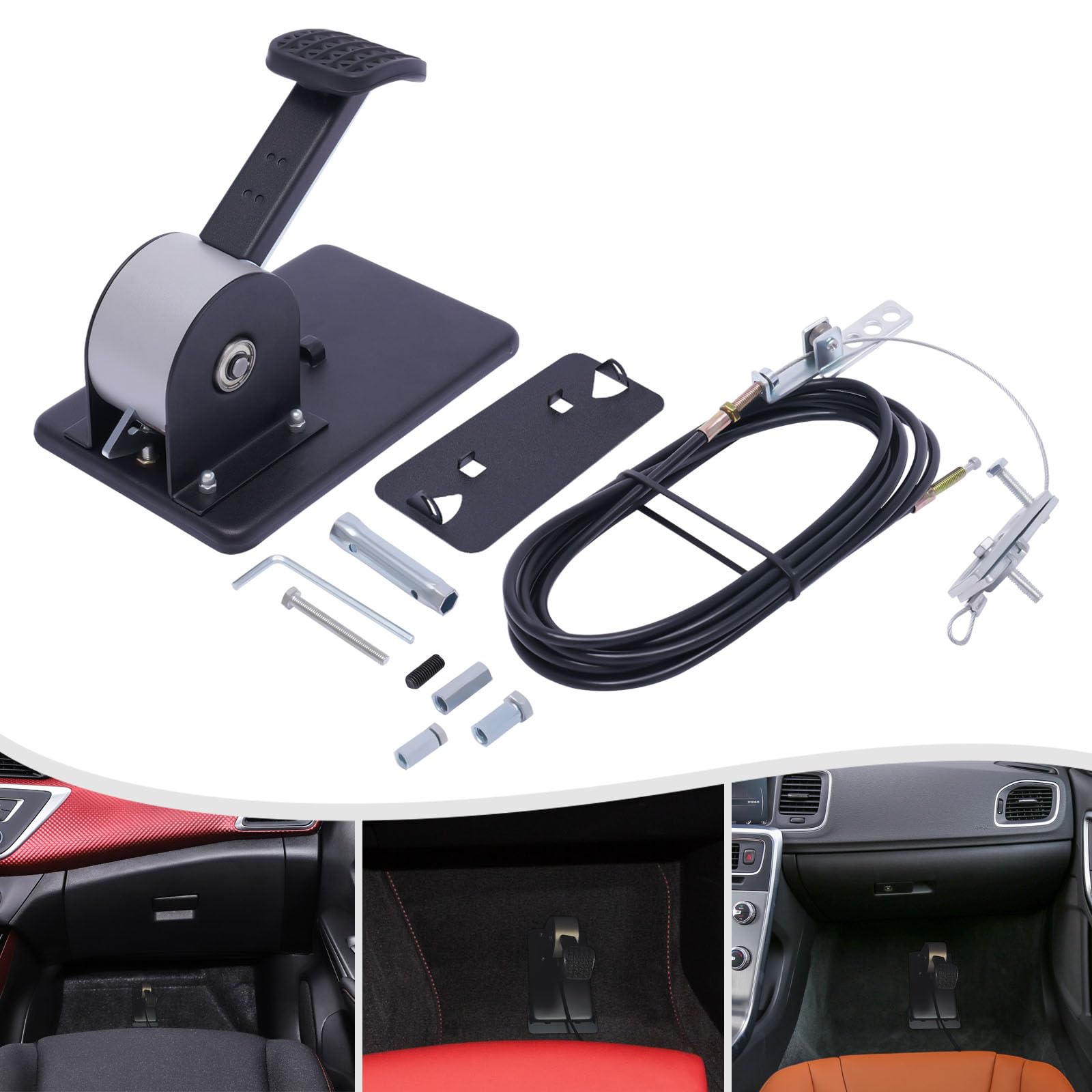 DOONARCES Car Passenger Side Dual Brake Set Drivers Ed Training Brake Pedal Set for Instructors Driving School, Instructor Brake with Non-Slip Pad