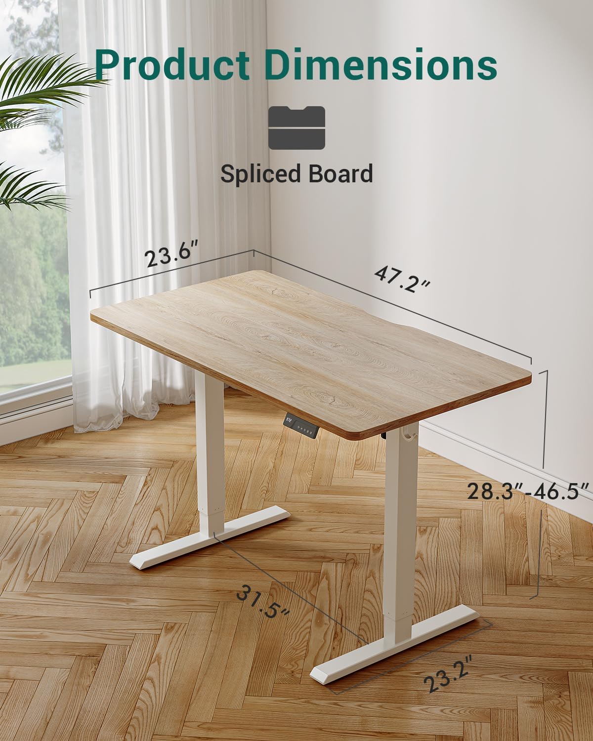 CubiCubi Electric Standing Desk, 48 x 24 Inches Height Adjustable Sit Stand Desk, Ergonomic Home Office Computer Workstation, Maple