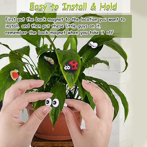 Miniatura 7 de AIERSA 11 imanes de plantas para plantas en maceta, dijes magnéticos de silicona seguros para plantas Inoor, bonitos accesorios para plantas para