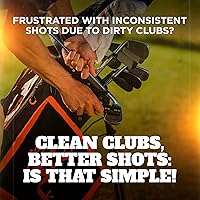 Vista 3 de Frogger BrushPro - Limpiador de palos de golf con agarre ergonómico y cable retráctil de 2.5 pies, cepillo resistente para palos de golf y limpiador