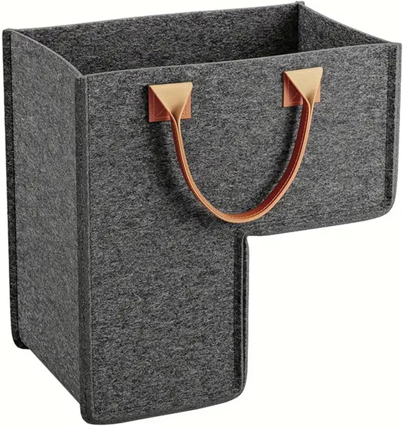 Step Basket for Stairs,Foldable Felt Space- Saving,Carpeted Stairs Storage Basket with Handle | for Shoe Book Blanket Fabric Toy Staircase Stairway Household Apartment