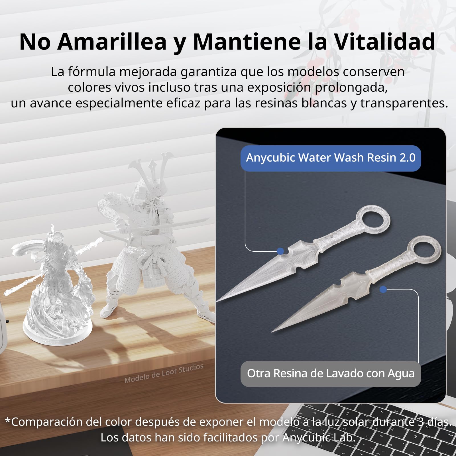 ANYCUBIC Water-Wash Resin 2.0, Resina para Impresoras 3D, Resina 3D de Alta Precisión de 405nm, Resina de Baja Contracción para Impresoras 3D de Resina DLP con Capacidad 4K/8K/12K LCD (Gris, 2000g)